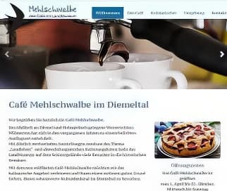 Vorschaubild der Homepage www.mehlschwalbe-cafe.de