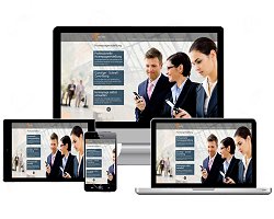 Verschiedene Endgeräte mit responsiver Darstellung eines Webdesigns.